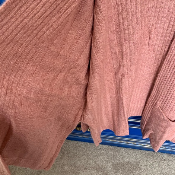 NEW! TopShop Long Cardigan w/ Pockets Rose Medium - Picture 4 of 5